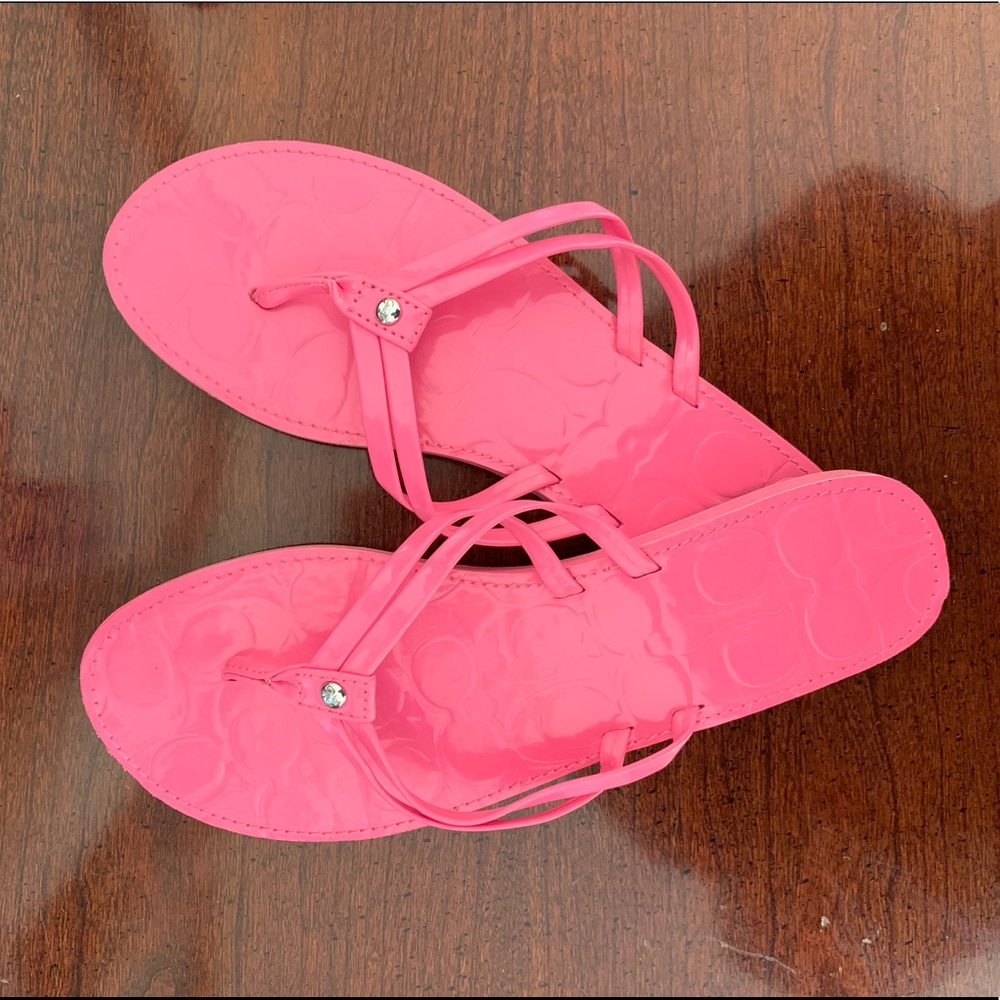 Pink Coach flip flops